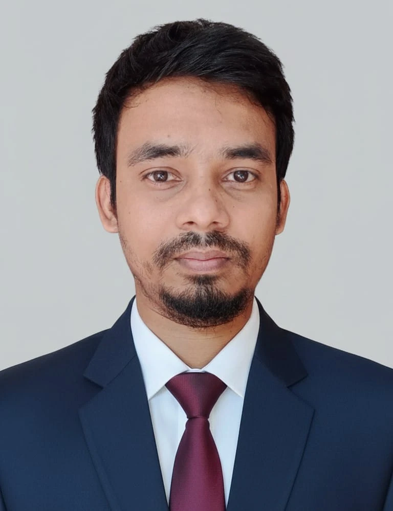 A professional headshot of Iqbal Hossain wearing a suit and tie as an administrative officer.